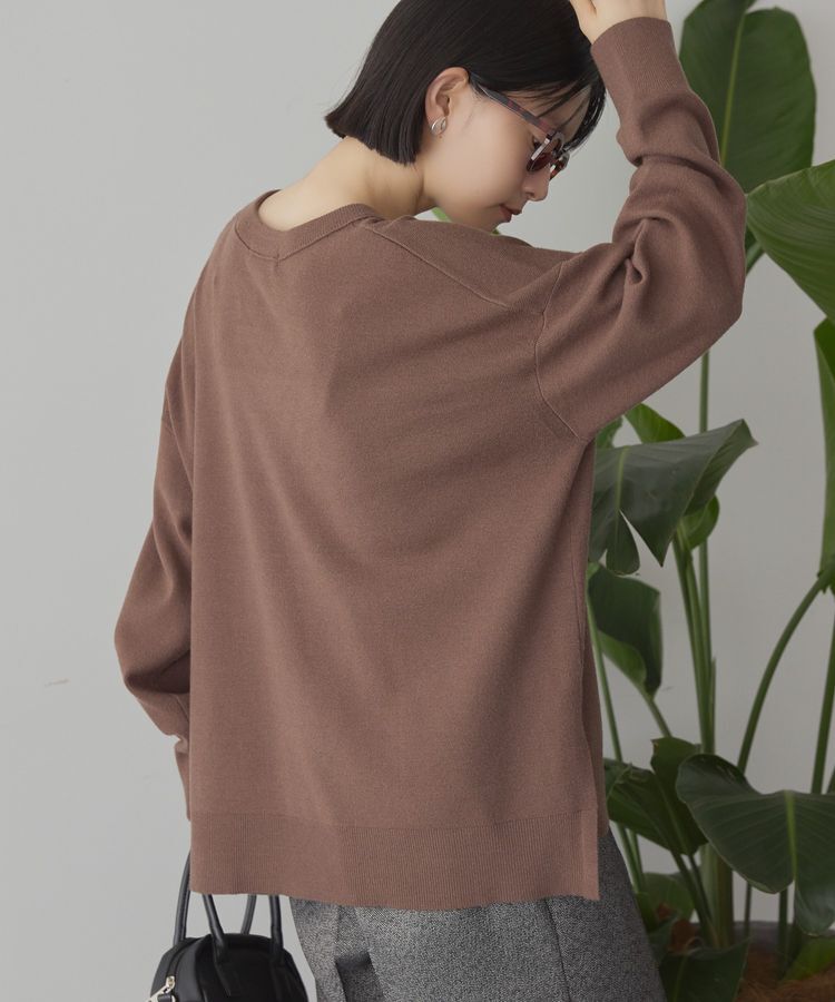 AMERICAN HOLIC「バイパチVネックニットプルオーバー＜静電気軽減＞」|ニット・セーター|