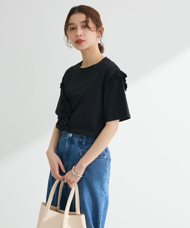 Green Parks「・Petit Fleur アシンメトリーフリルTEE」|Tシャツ・カットソー|