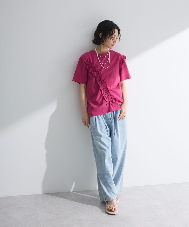 Green Parks「・Petit Fleur アシンメトリーフリルTEE」|Tシャツ・カットソー|