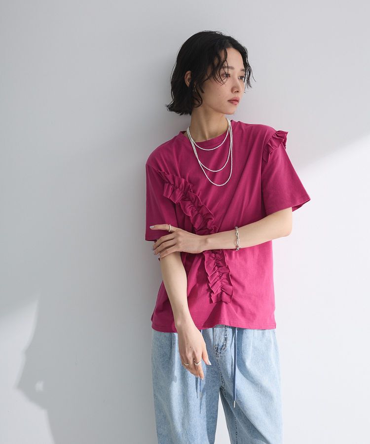 Green Parks「・Petit Fleur アシンメトリーフリルTEE」|Tシャツ・カットソー|