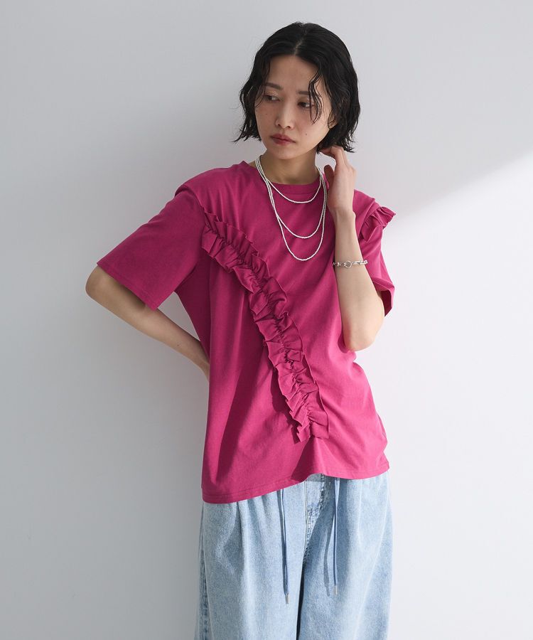 Green Parks「・Petit Fleur アシンメトリーフリルTEE」|Tシャツ・カットソー|