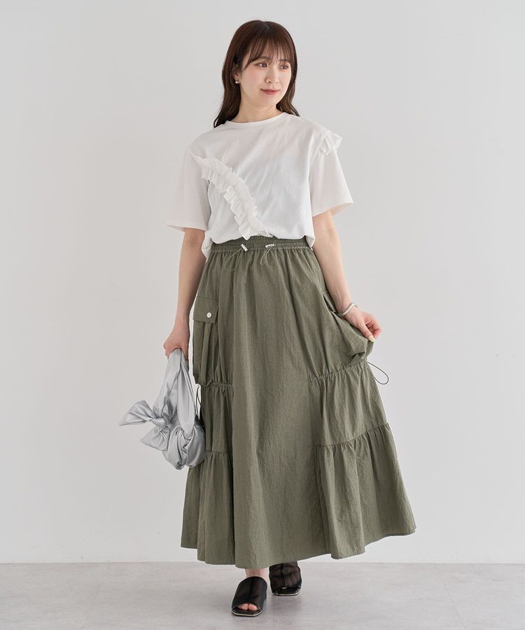 Green Parks「・Petit Fleur アシンメトリーフリルTEE」|Tシャツ・カットソー|