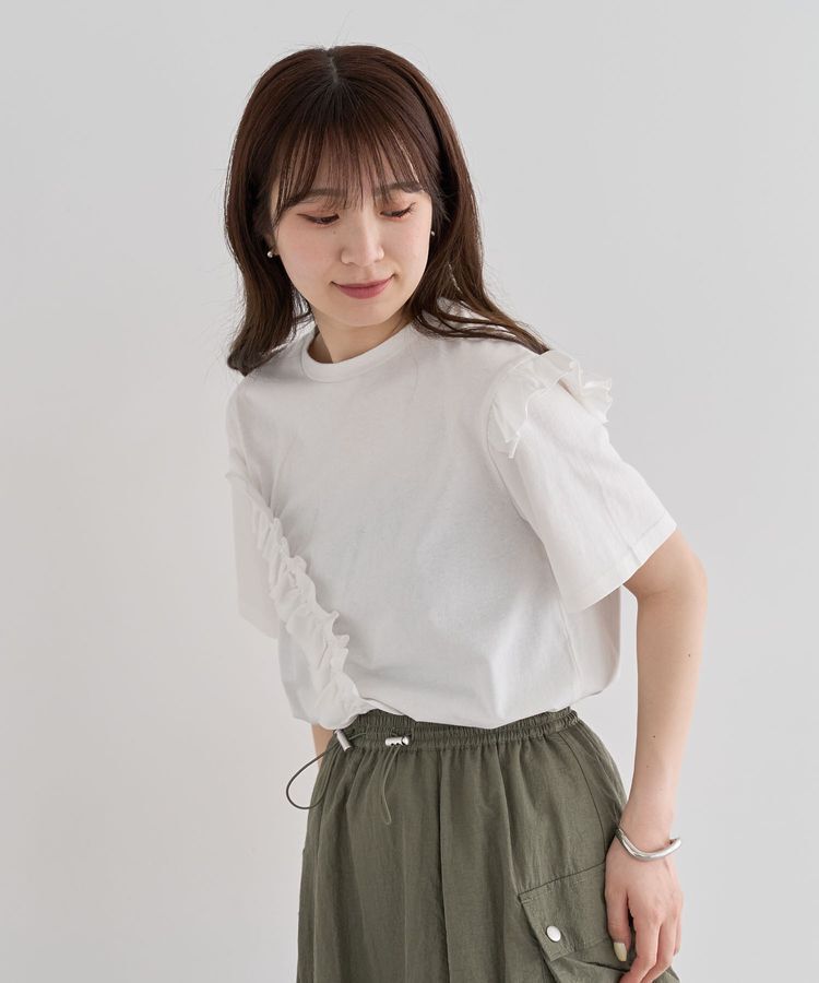 Green Parks「・Petit Fleur アシンメトリーフリルTEE」|Tシャツ・カットソー|