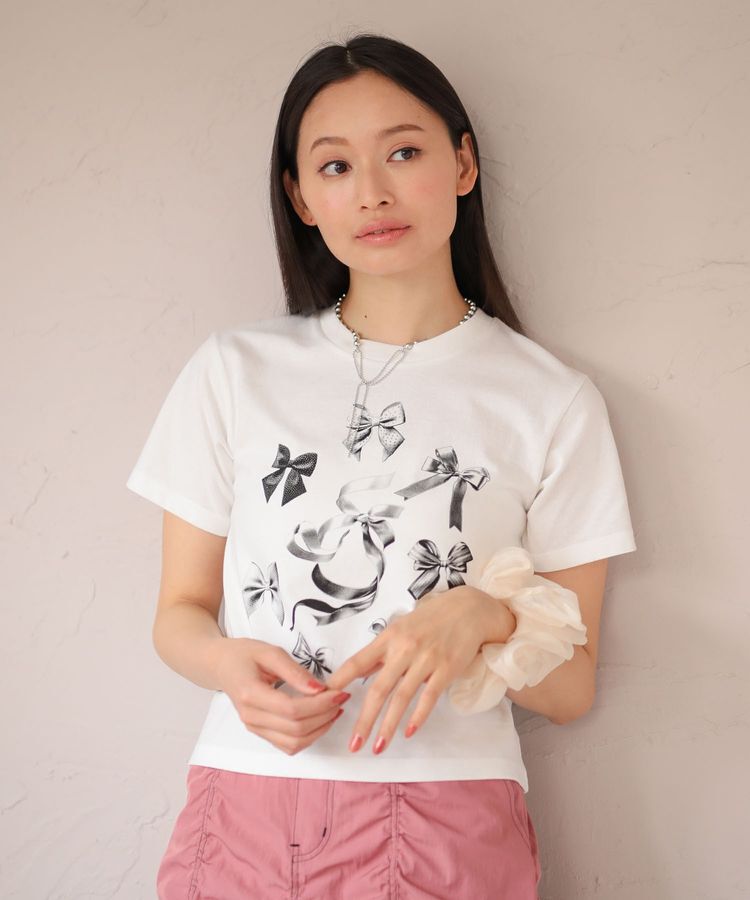 Green Parks「・DOUBLE FLAGS リボンpt TEE」|Tシャツ・カットソー|