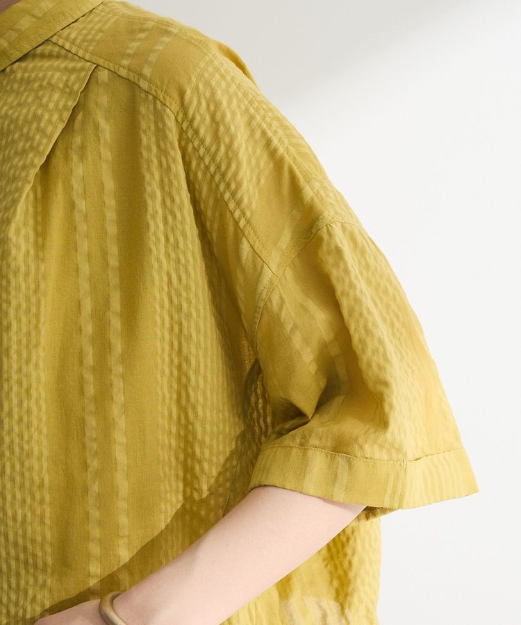 Green Parks「インド綿 SET2点 ギャザーシャツ+布帛インナー」|シャツ・ブラウス|