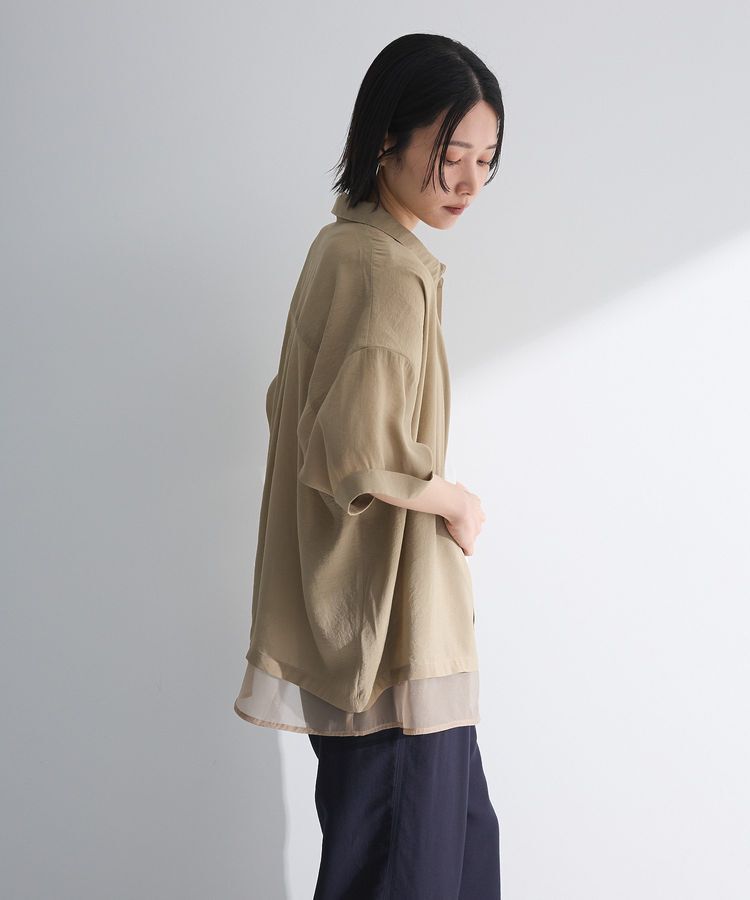 Green Parks「裾レイヤードショートスリーブシャツ」|シャツ・ブラウス|
