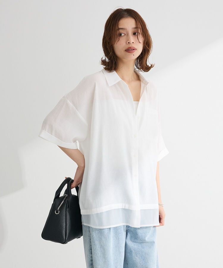 Green Parks「裾レイヤードショートスリーブシャツ」|シャツ・ブラウス|