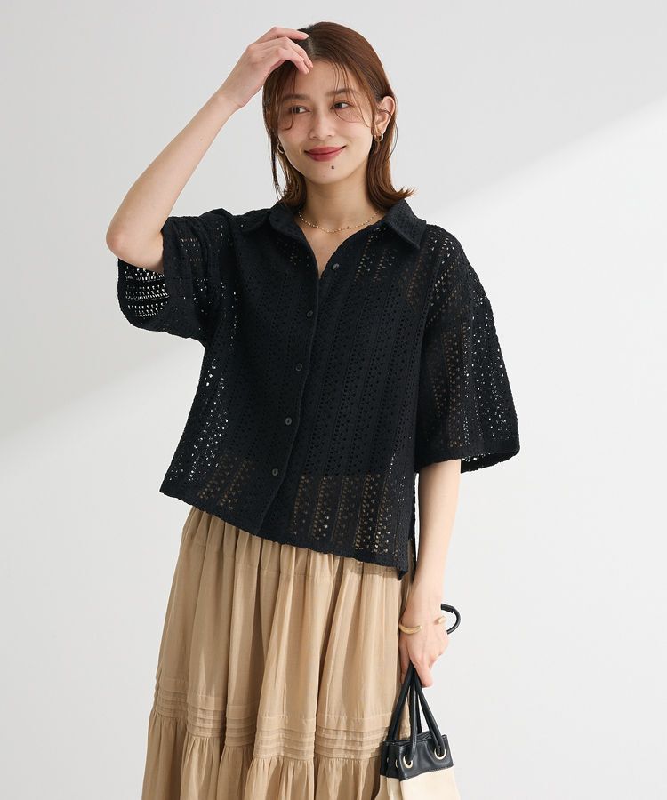 Green Parks「インド綿 衿付きレースシャツ」|シャツ・ブラウス|