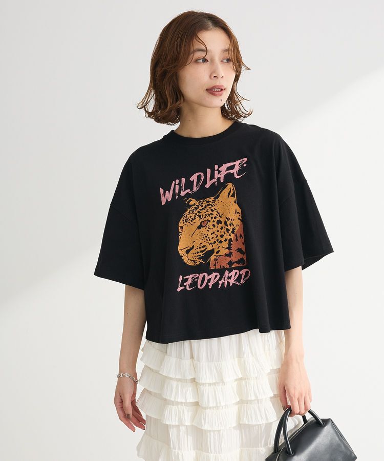 Green Parks「・DOUBLE FLAGS レオパードプリントTEE」|Tシャツ・カットソー|