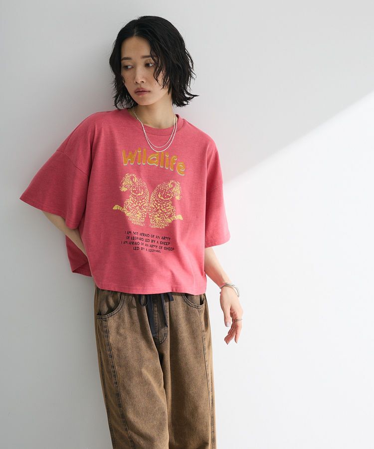 Green Parks「・DOUBLE FLAGS レオパードプリントTEE」|Tシャツ・カットソー|