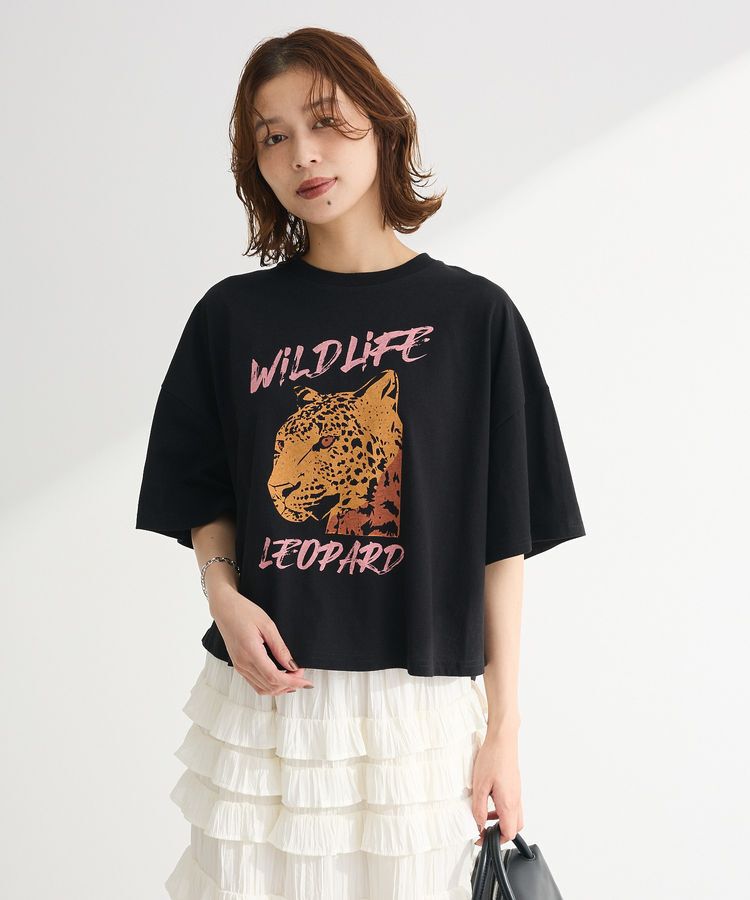 Green Parks「・DOUBLE FLAGS レオパードプリントTEE」|Tシャツ・カットソー|