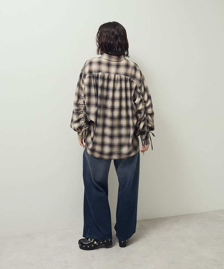 Green Parks「・ELENCARE DUE チェックギャザーシャツ」|シャツ・ブラウス|