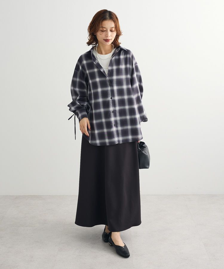 Green Parks「・ELENCARE DUE チェックギャザーシャツ」|シャツ・ブラウス|