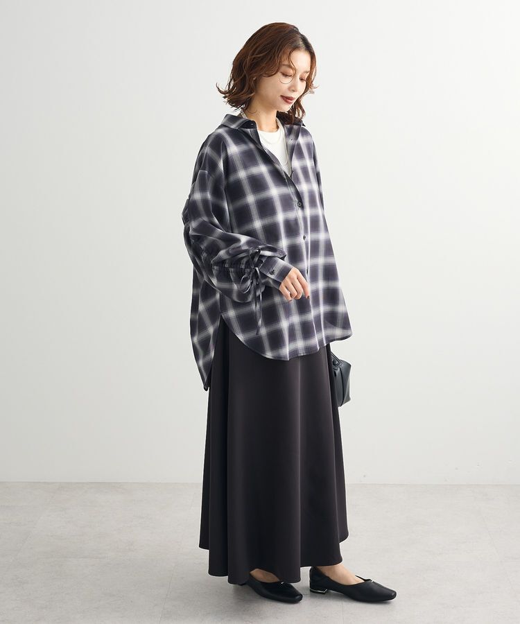 Green Parks「・ELENCARE DUE チェックギャザーシャツ」|シャツ・ブラウス|