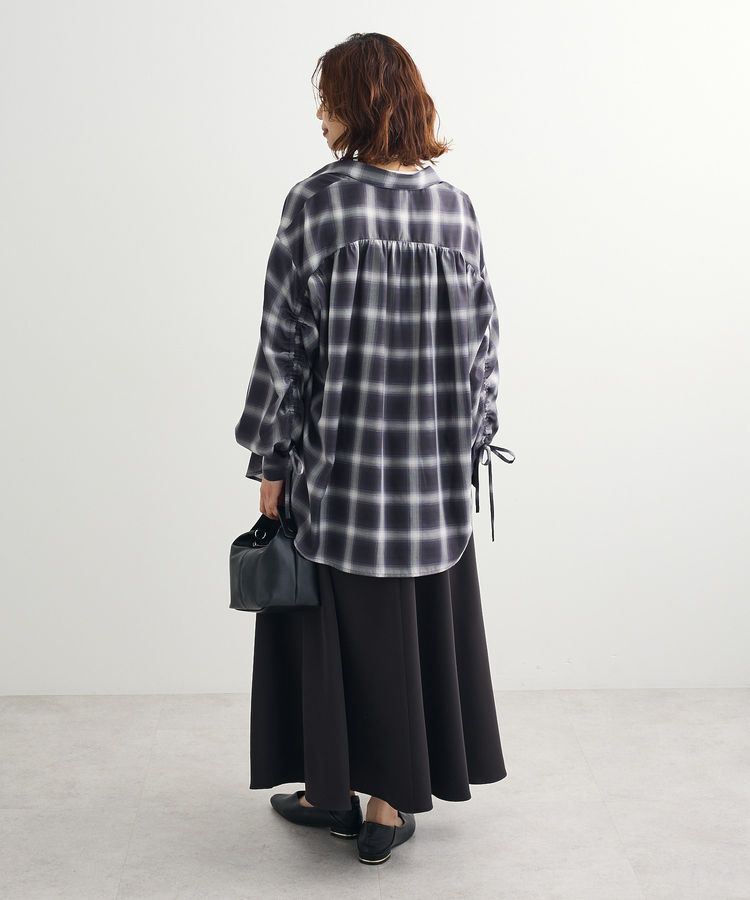 Green Parks「・ELENCARE DUE チェックギャザーシャツ」|シャツ・ブラウス|