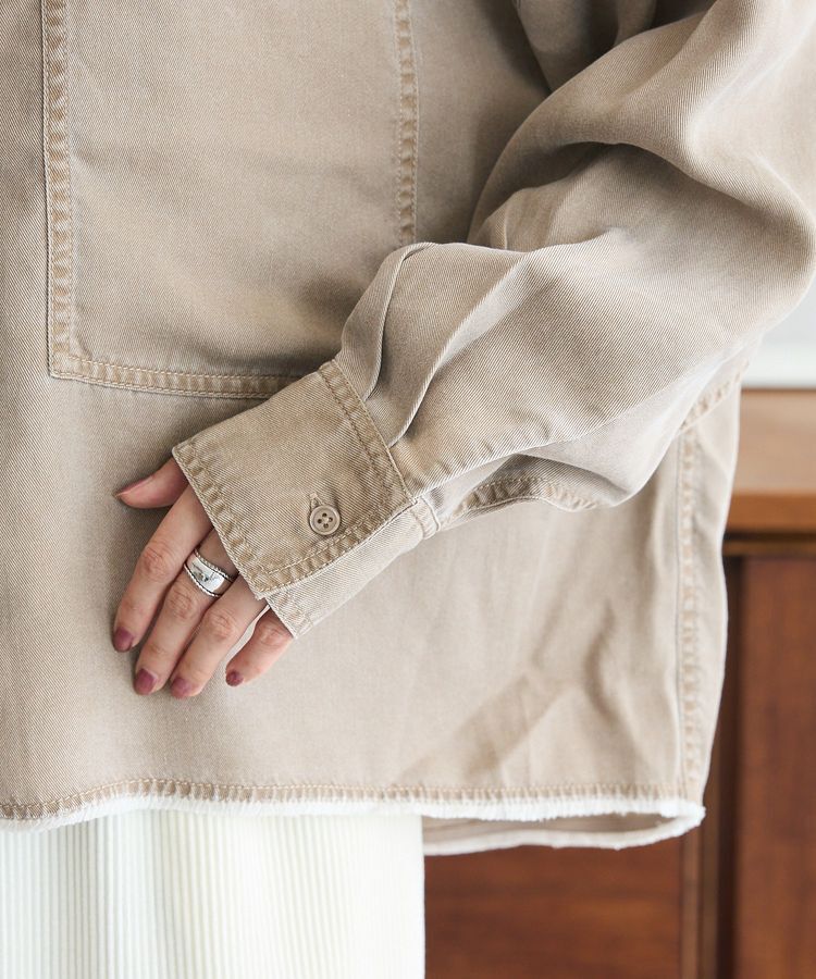 Green Parks「裾フリンジヴィンテージ風シャツ」|シャツ・ブラウス|