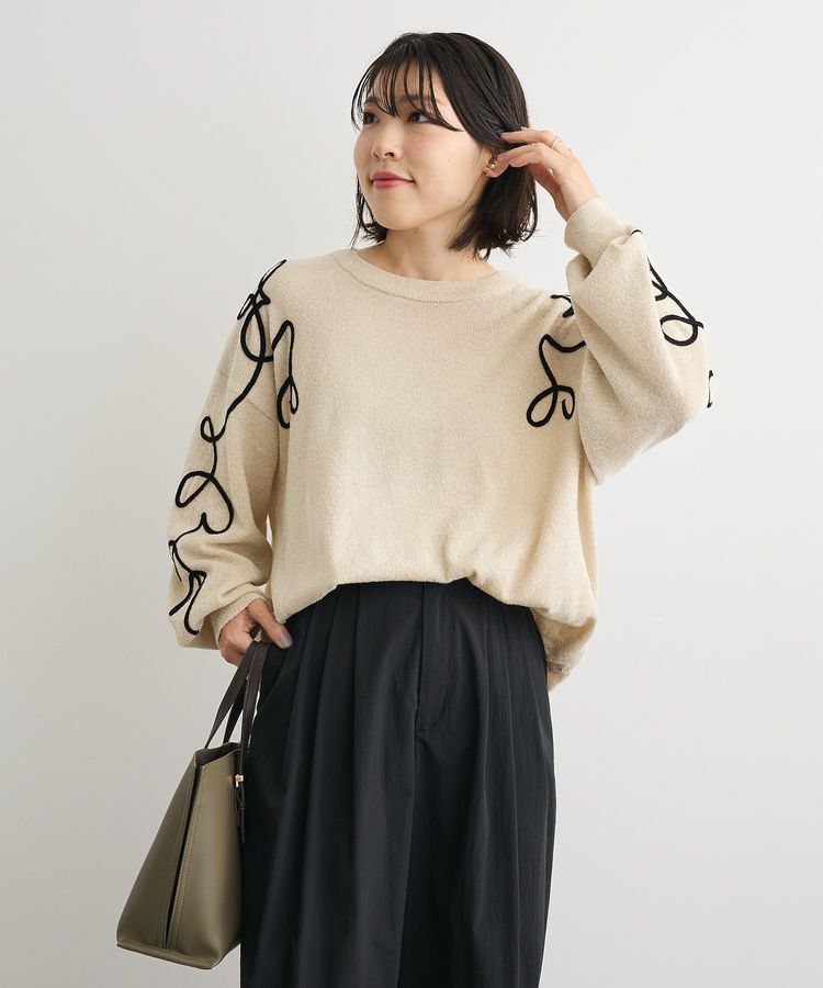 Green Parks「刺繍コードニットプルオーバー」|ニット・セーター|