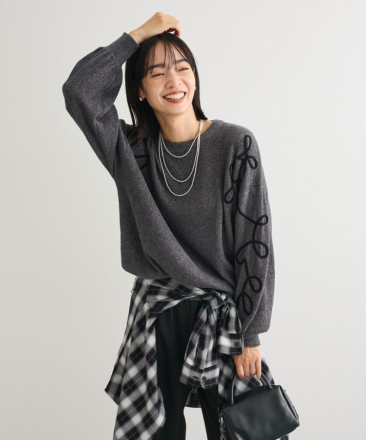 Green Parks「刺繍コードニットプルオーバー」|ニット・セーター|