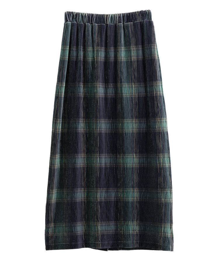 Green Parks「楊柳ベロアチェックIラインスカート」|スカート|