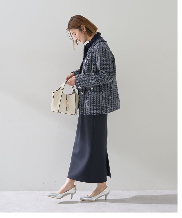 YECCA VECCA「ダンボールニットナロースカート」|タイト|