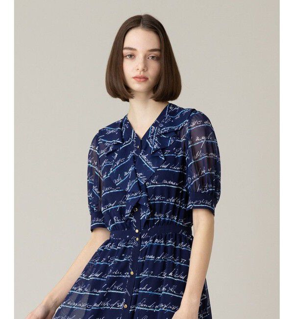 LOULOU WILLOUGHBY「【LOULOU WILLOUGHBY】RATTIレタードボーダーワンピース」|ワンピース|