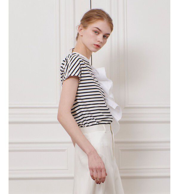 LOULOU WILLOUGHBY「【LOULOU WILLOUGHBY】ギャザーレイヤーＴシャツ」|Tシャツ・カットソー|