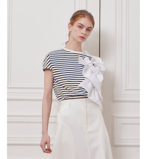 LOULOU WILLOUGHBY「【LOULOU WILLOUGHBY】ギャザーレイヤーＴシャツ」|Tシャツ・カットソー|