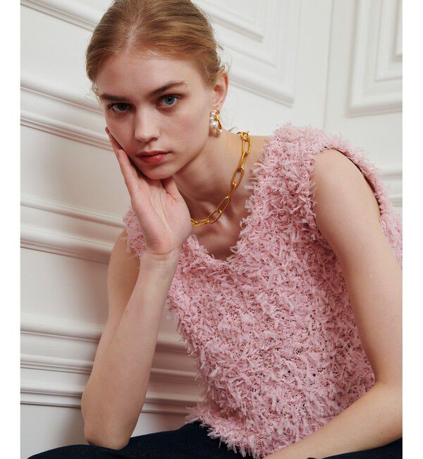 LOULOU WILLOUGHBY「【LOULOU WILLOUGHBY】リボンシャギープルオーバー」|ニット・セーター|