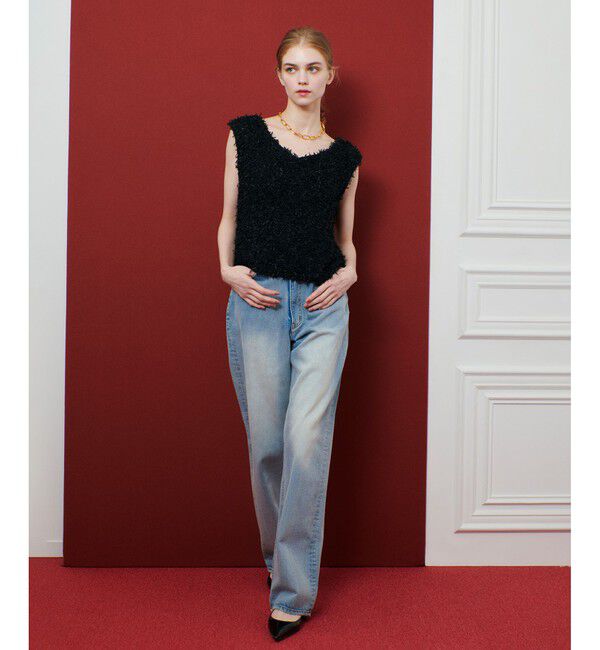 LOULOU WILLOUGHBY「【LOULOU WILLOUGHBY】リボンシャギープルオーバー」|ニット・セーター|