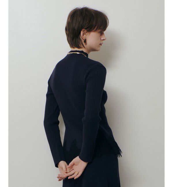 allureville「レースドッキングリブプルオーバー」|ニット・セーター|