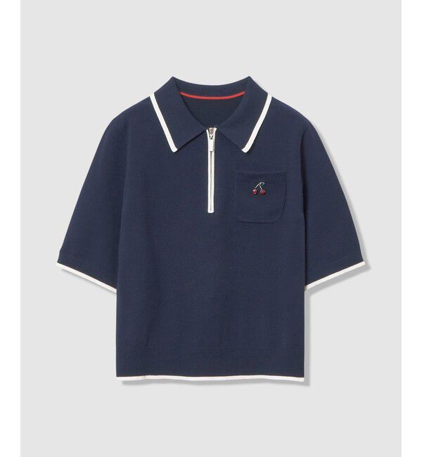 LOULOU WILLOUGHBY「【LOULOU WILLOUGHBY】ＣＨＥＲＲＹビジューＰＯＬＯ」|ポロシャツ|