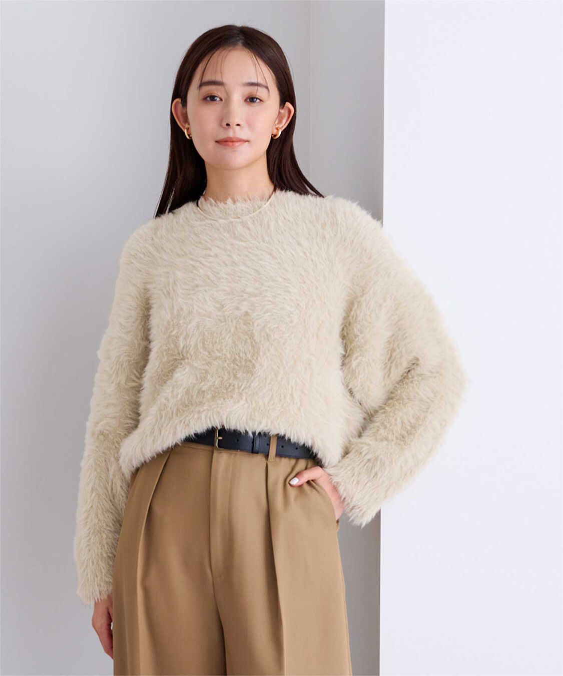 ur's「シャギーオーバーサイズニット」|ニット・セーター|ライトベージュ