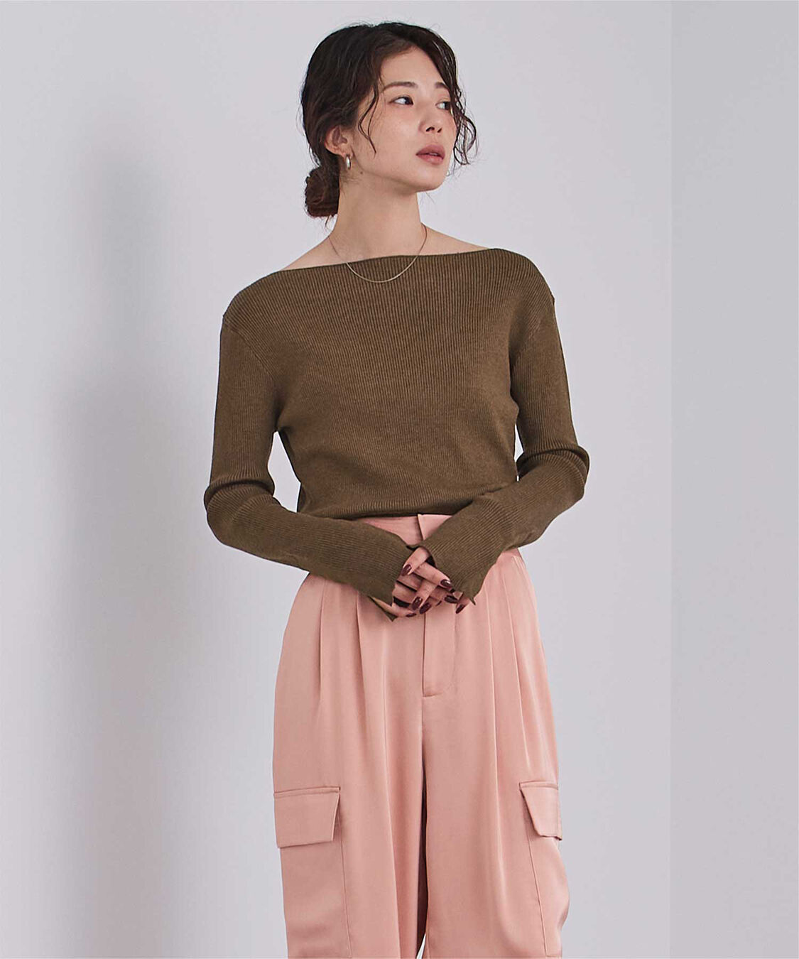 ur's「ボートネックスリットスリーブリブニット」|ニット・セーター|