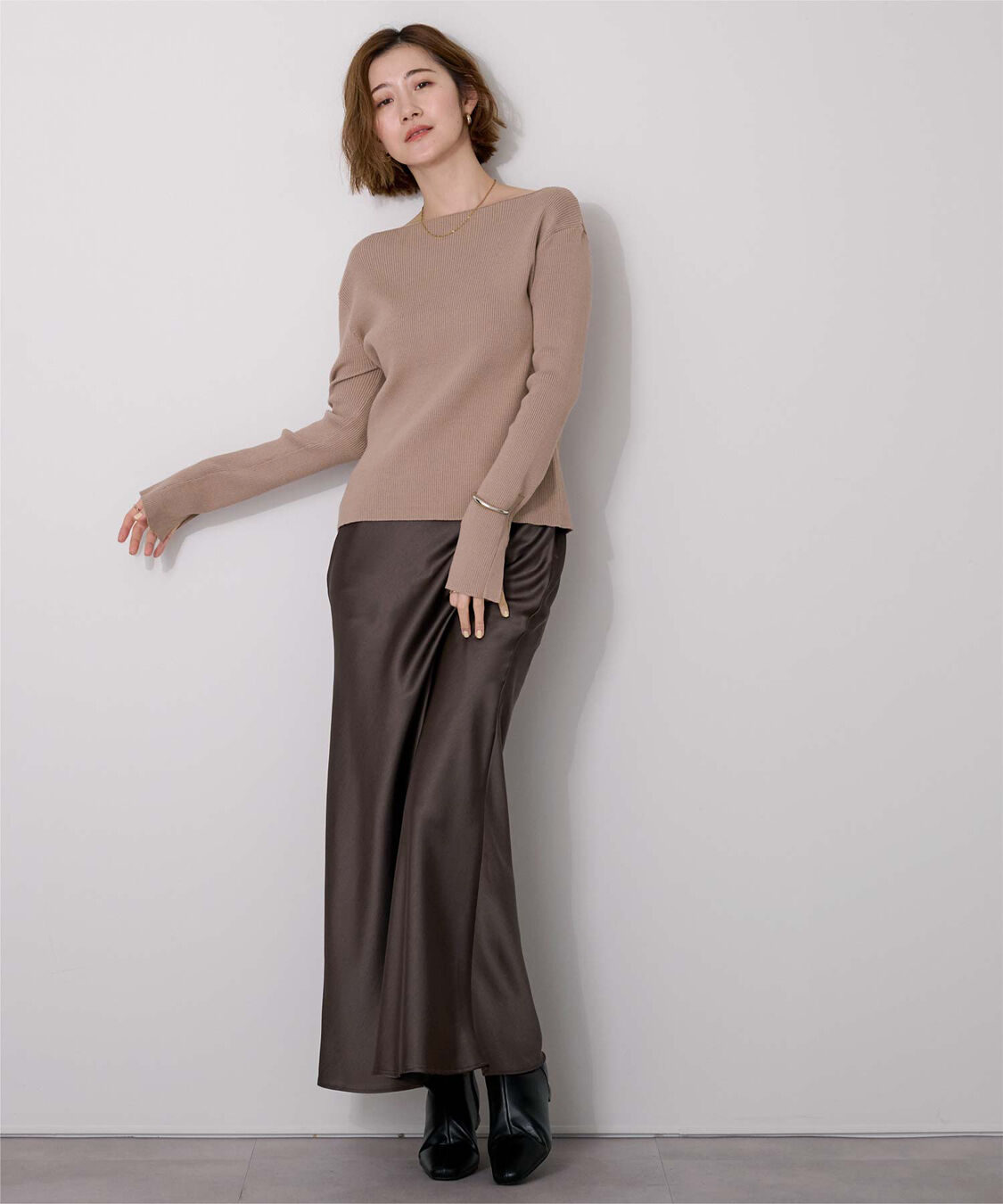 ur's「ボートネックスリットスリーブリブニット」|ニット・セーター|