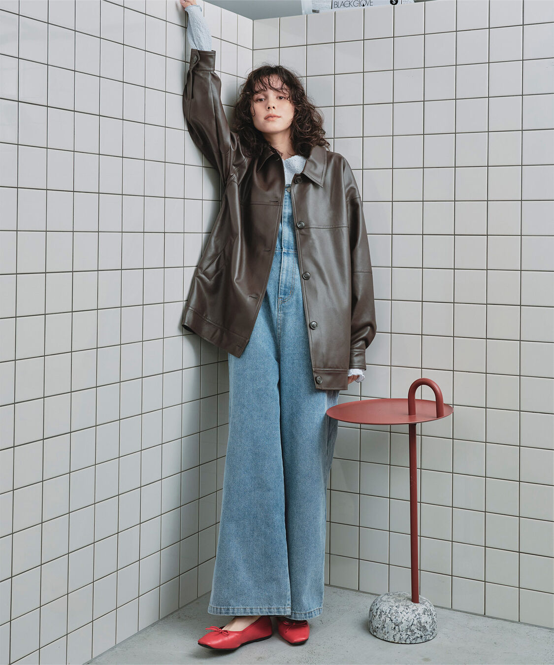 titivate「襟付フェイクレザージャケット」|その他|