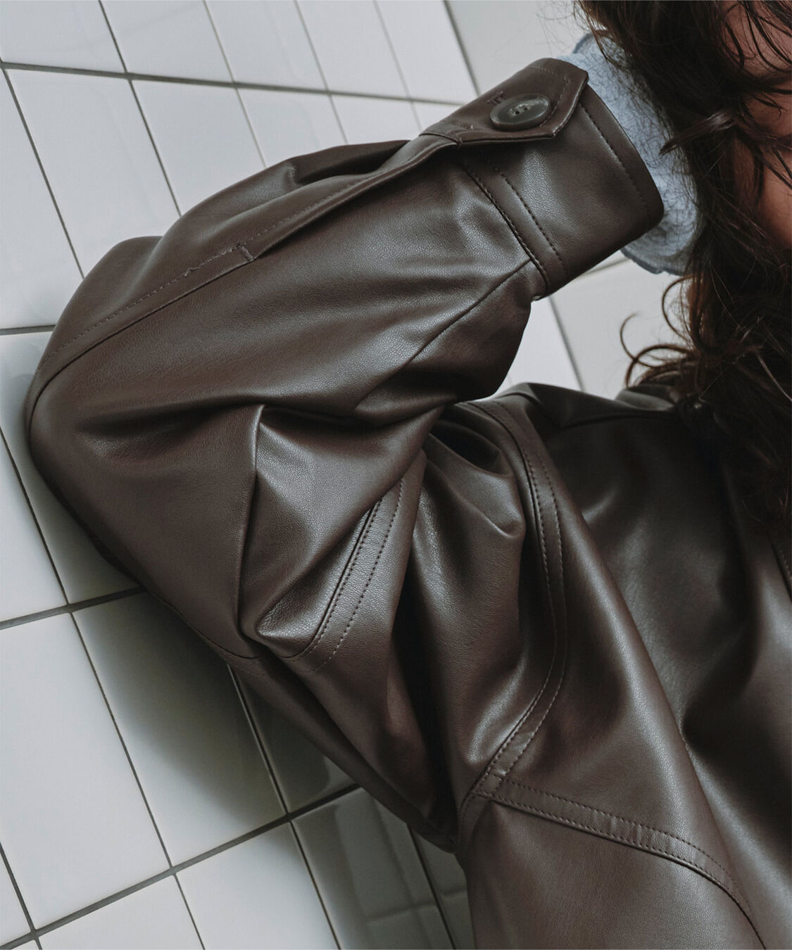 titivate「襟付フェイクレザージャケット」|その他|