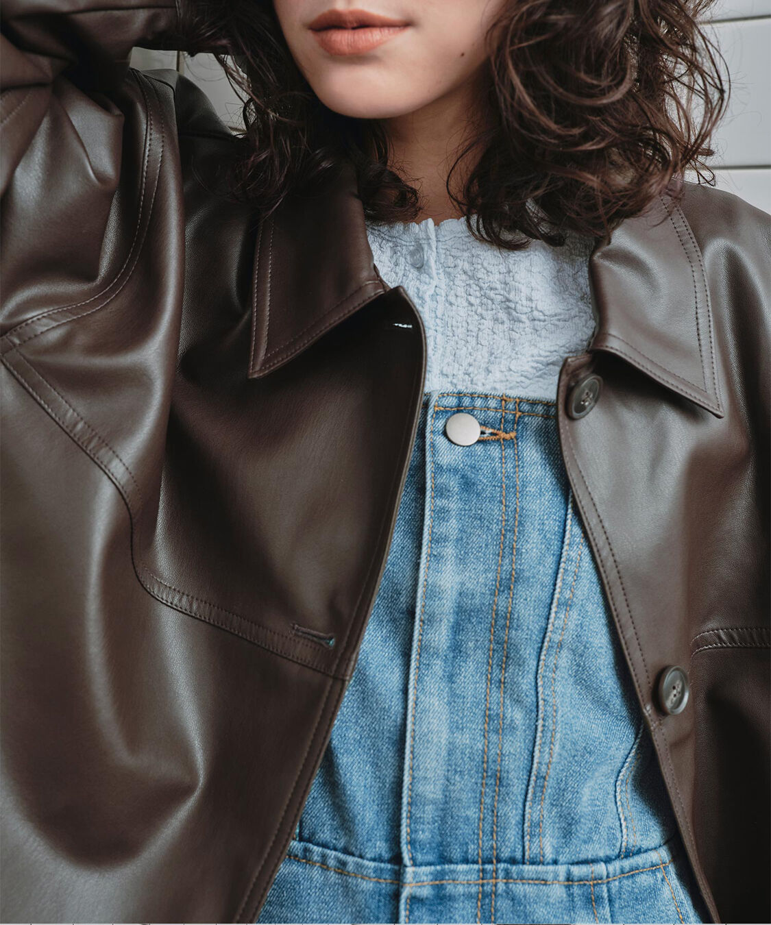titivate「襟付フェイクレザージャケット」|その他|