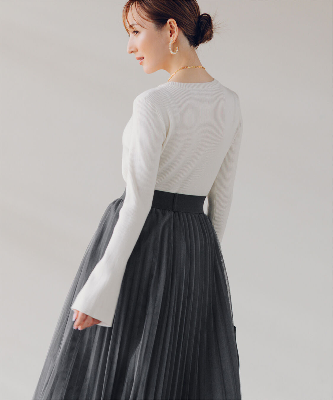 ur's「【星玲奈さんコラボアイテム】フレアスリーブリブニット」|ニット・セーター|