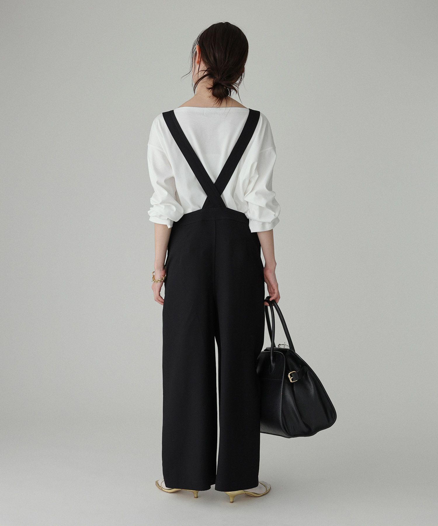 BABYLONE「ヴィスコースダブルクロスサロペット」|オールインワン|