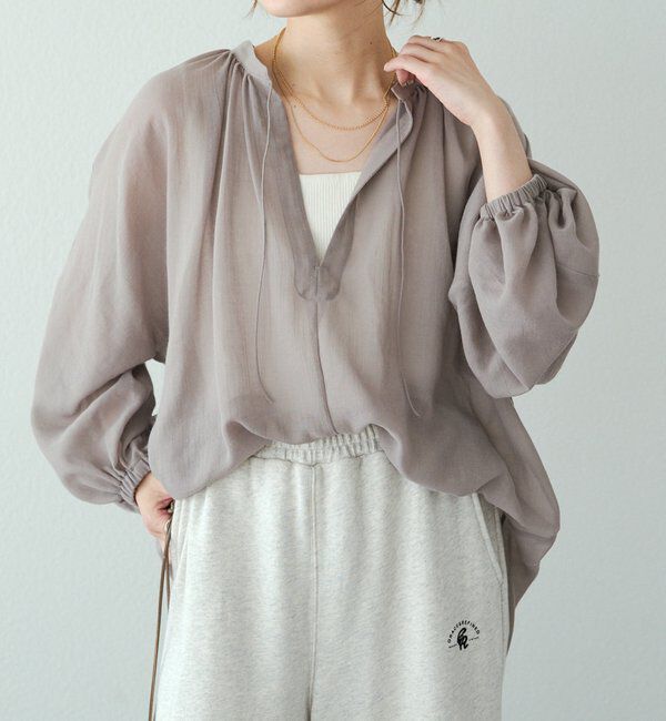  「シアーガーゼスキッパーブラウス」|シャツ・ブラウス|