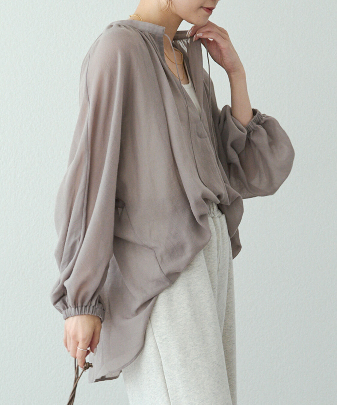  「シアーガーゼスキッパーブラウス」|シャツ・ブラウス|