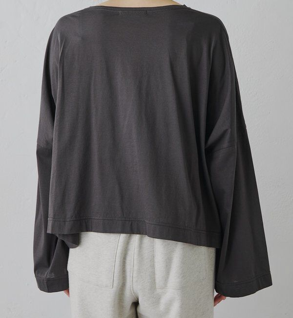  「リサイクルコットンシルケットフロッキープリントカットソー」|Tシャツ・カットソー|