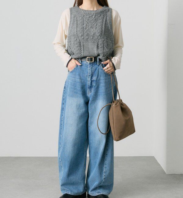  「ポップコーン編みニットベスト」|ニット・セーター|