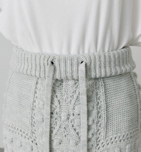  「ポップコーン編みニットスカート」|スカート|