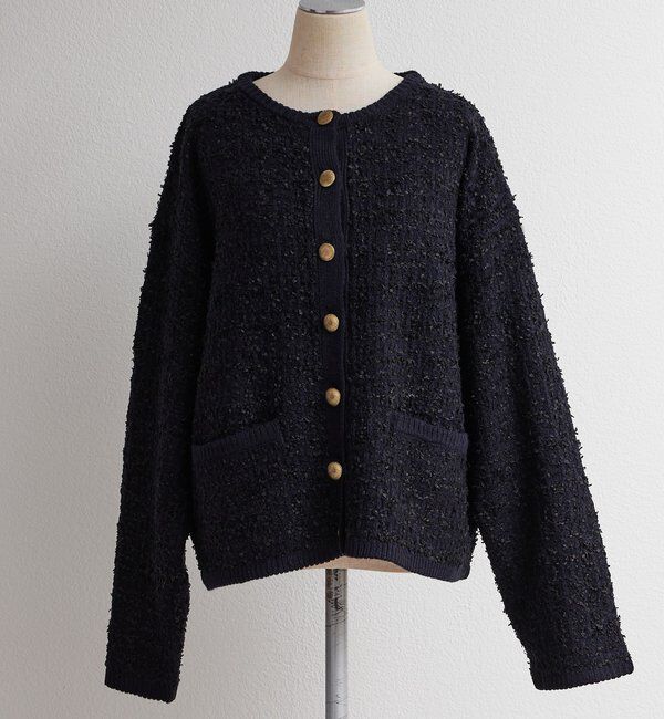  「ツィードライクニットカーディガン」|ニット・セーター|