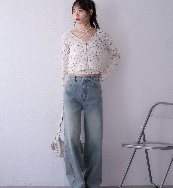  「〈S・Mサイズ展開〉ストレッチワイドデニム」|その他|