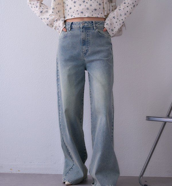  「〈S・Mサイズ展開〉ストレッチワイドデニム」|その他|