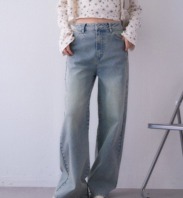  「〈S・Mサイズ展開〉ストレッチワイドデニム」|その他|