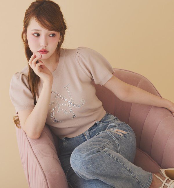  「ロゴビジューニット」|ニット・セーター|