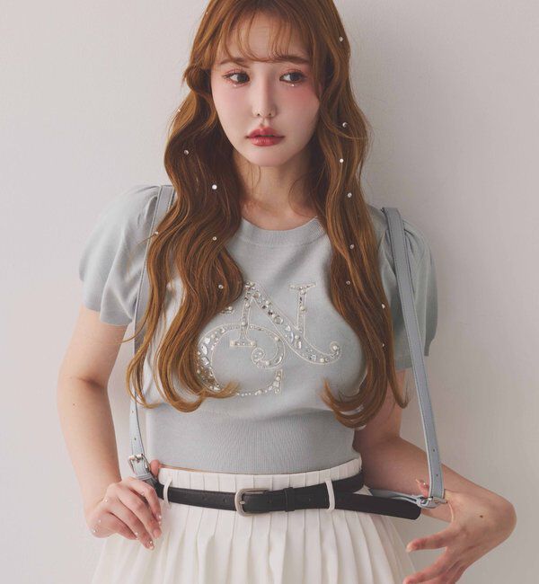  「ロゴビジューニット」|ニット・セーター|